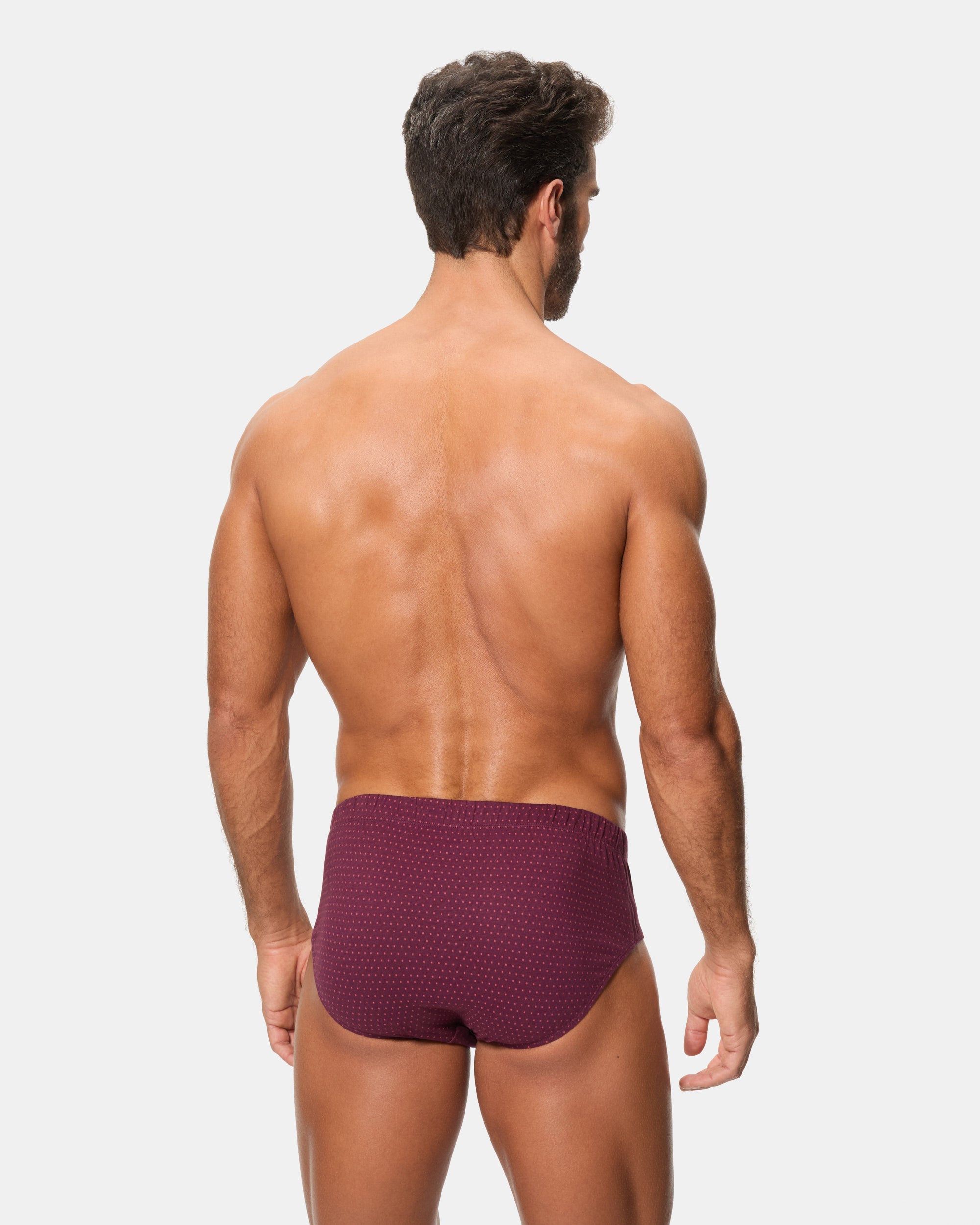 Abanderado Pack 3 Slips Semicortos Algodón 100% Estampados azul y vino hombre