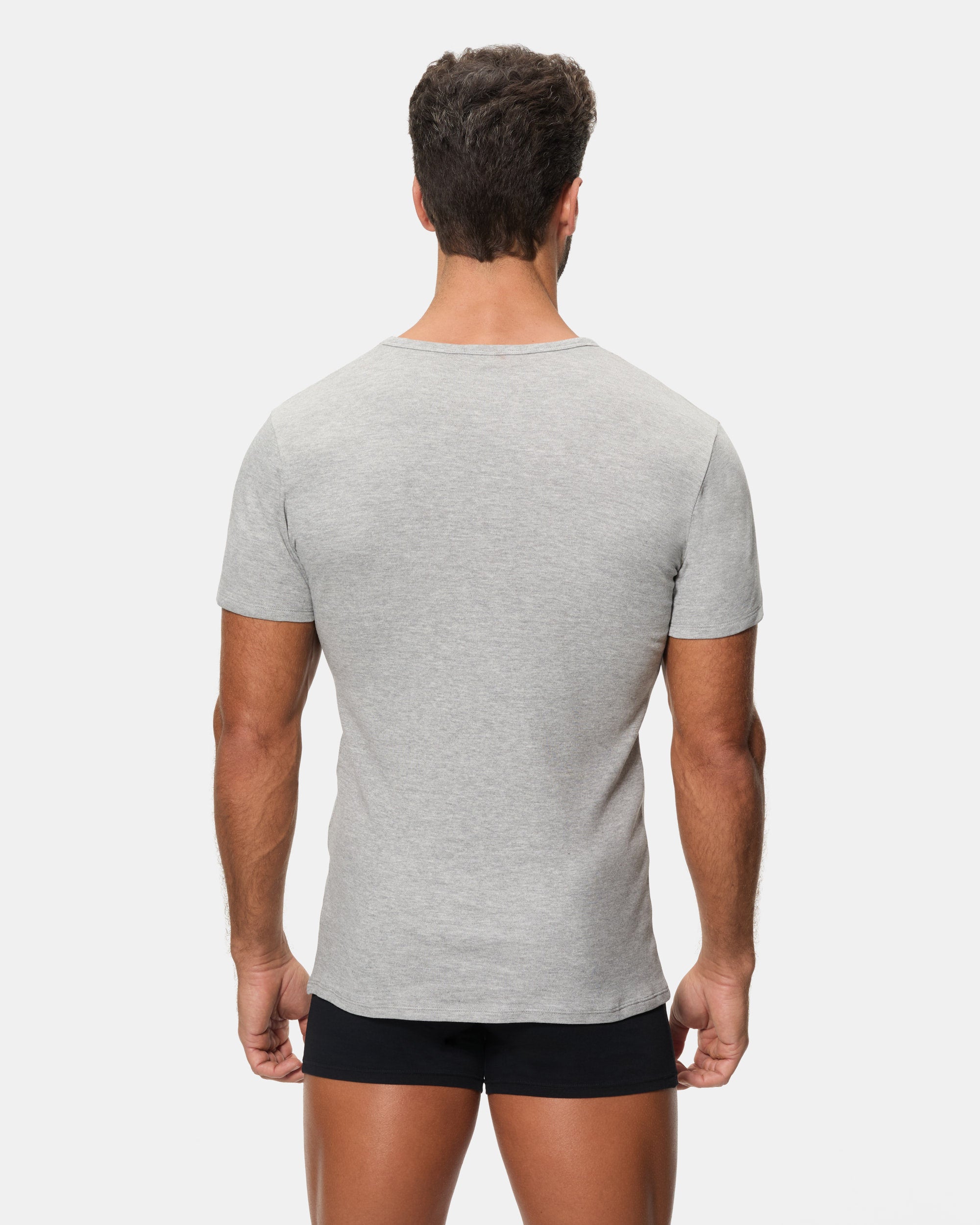 Abanderado Camiseta Térmica Manga Corta Cuello Pico Algodón 100% gris oscuro hombre