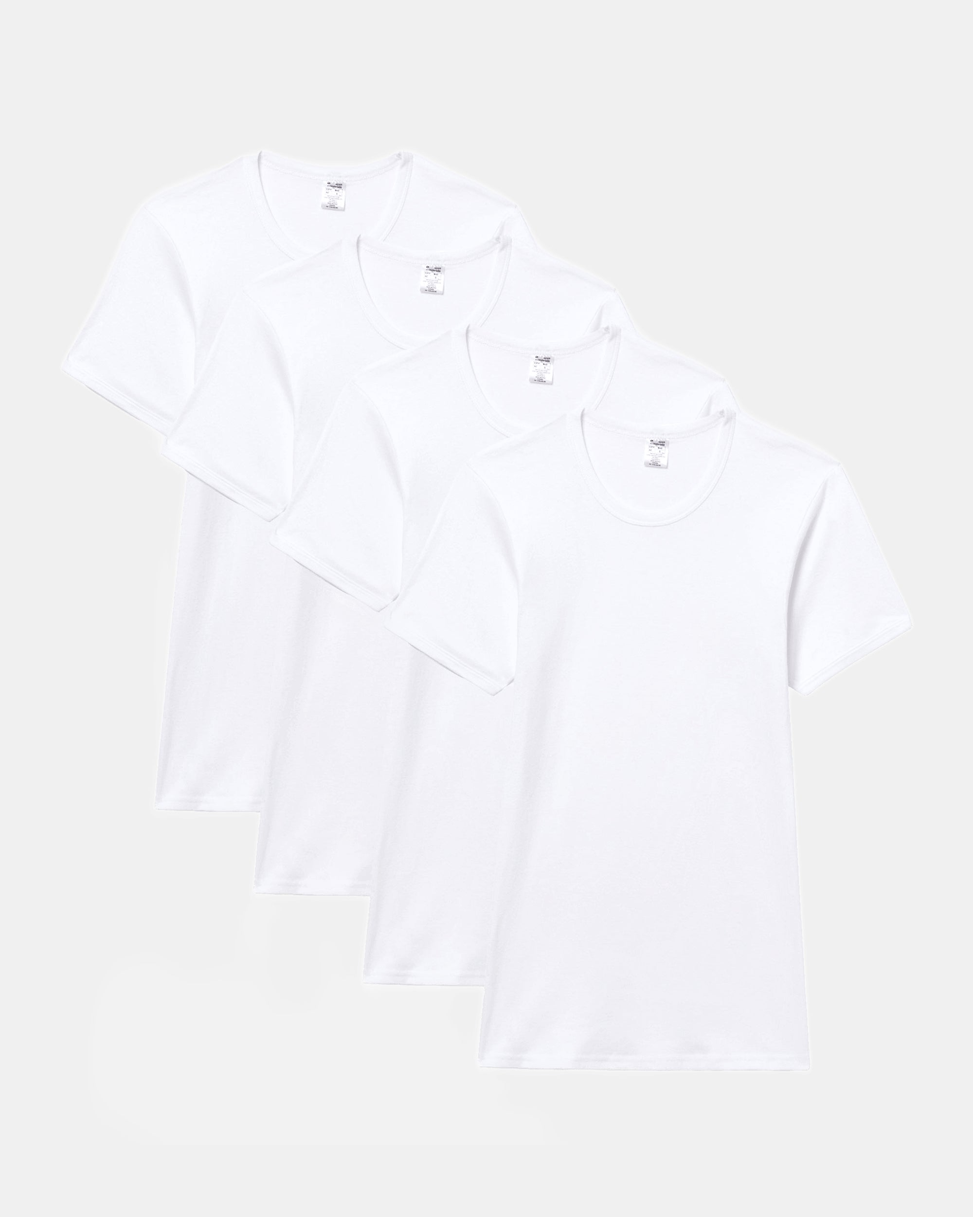 Abanderado Pack 4 Camisetas Manga Corta Corte Clásico Tejido Canalé Algodón 100% blancas hombre