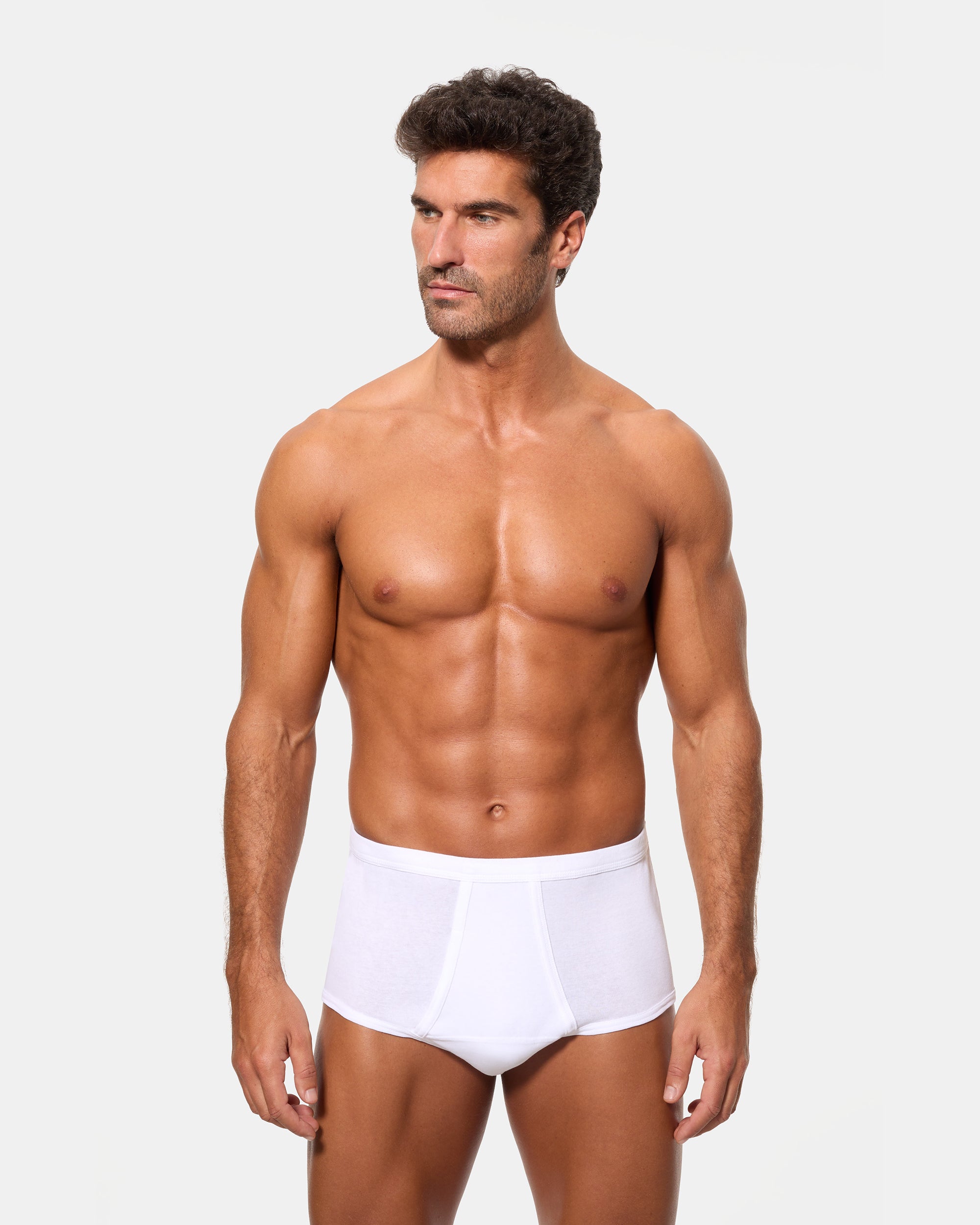 Abanderado Braslip Abierto Corte Alto Clásico Algodón 100% blanco hombre