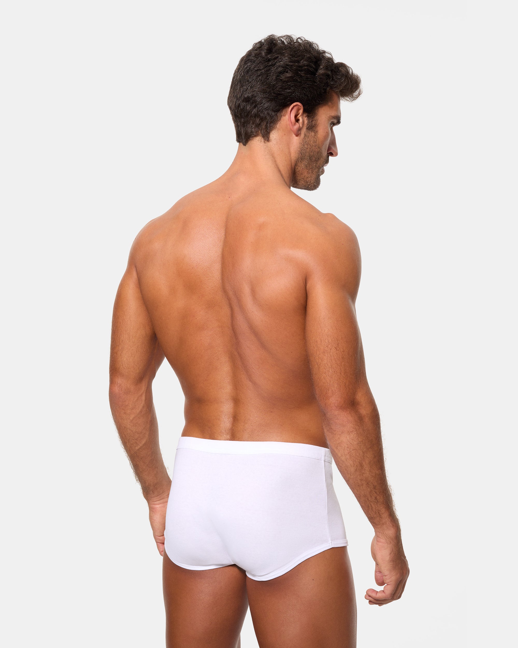Abanderado Braslip Abierto Corte Alto Clásico Algodón 100% blanco hombre