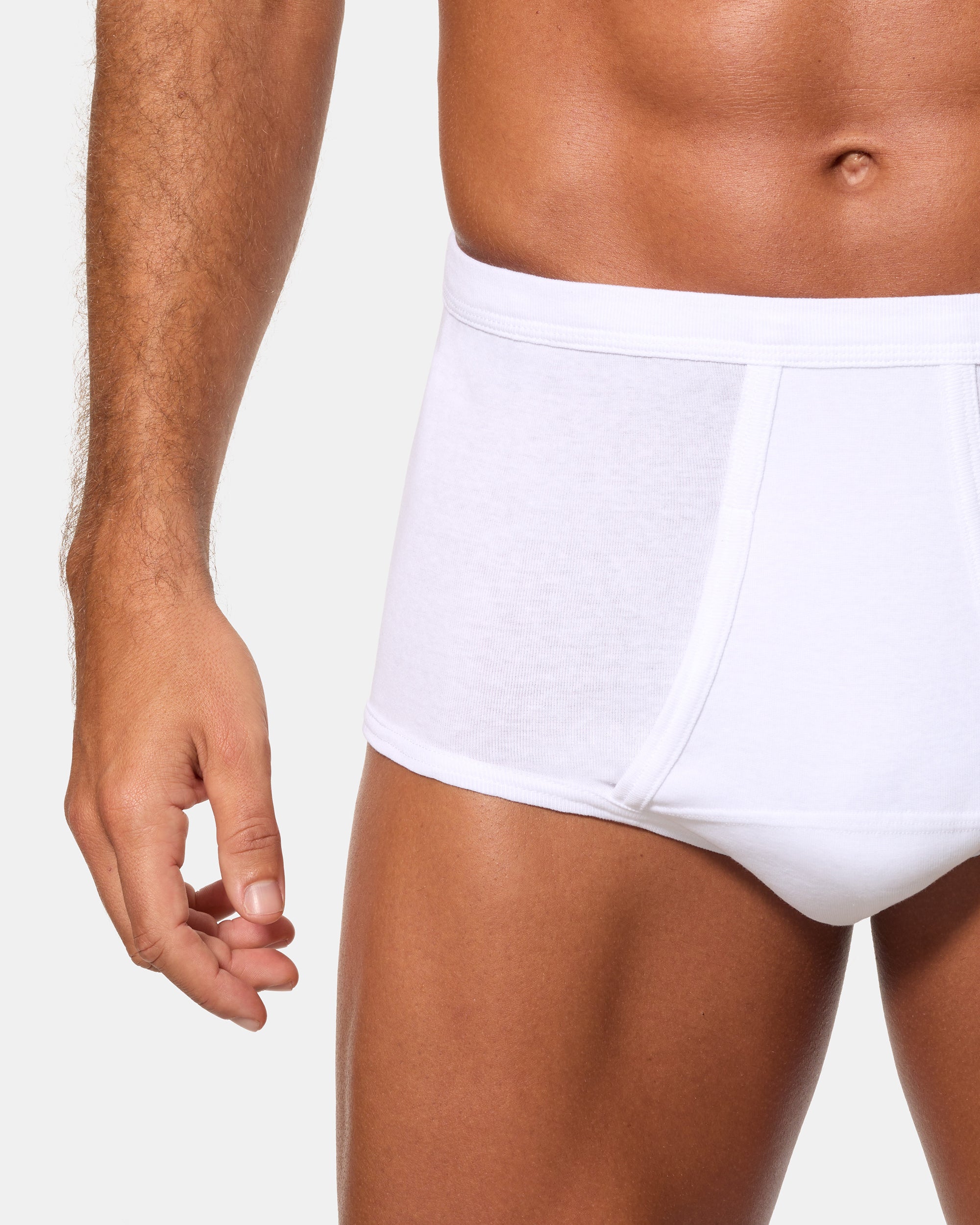 Abanderado Braslip Abierto Corte Alto Clásico Algodón 100% blanco hombre