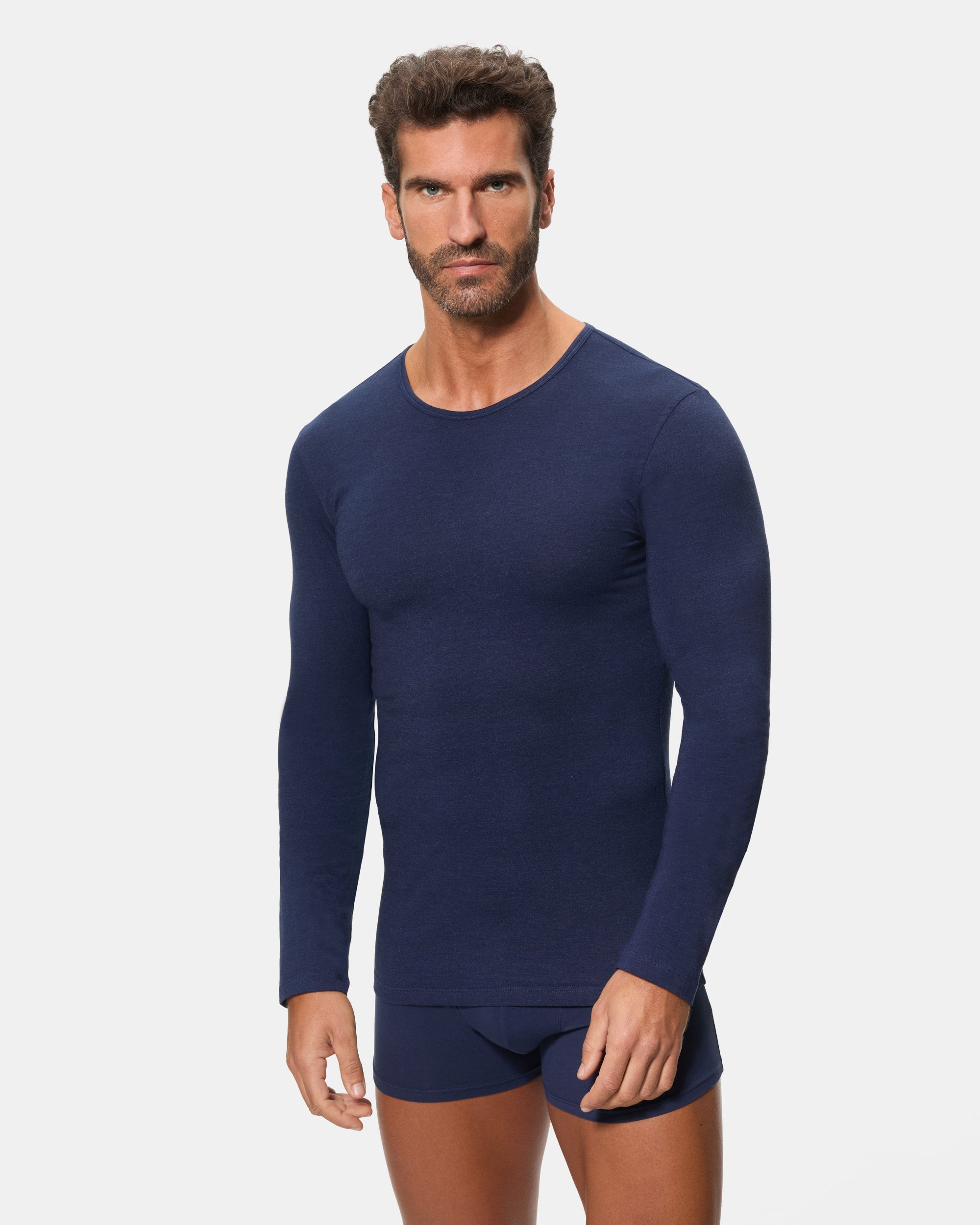 Abanderado Camiseta Térmica Manga Larga Cuello Redondo Termaltech azul medianoche hombre