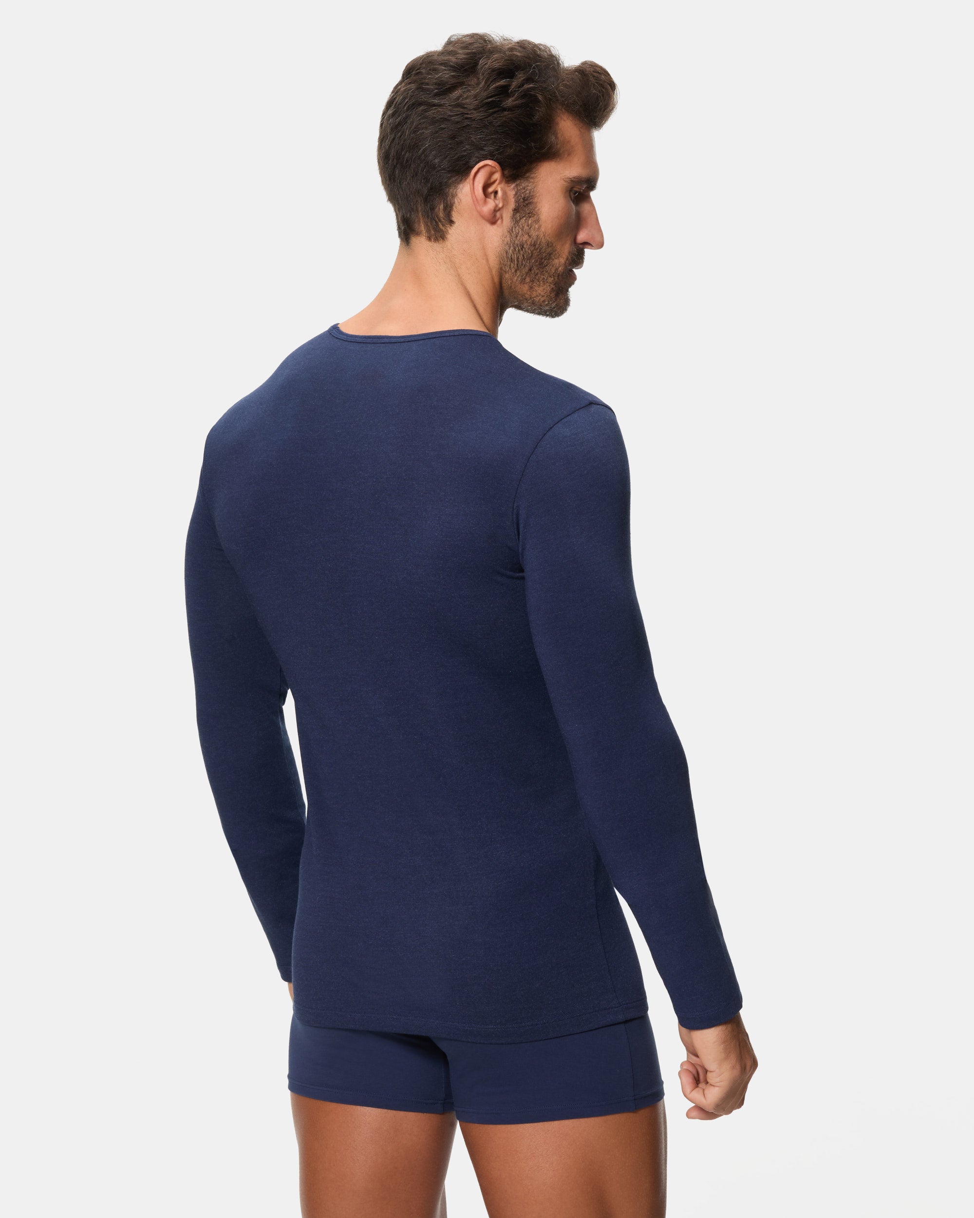Abanderado Camiseta Térmica Manga Larga Cuello Redondo Termaltech azul medianoche hombre