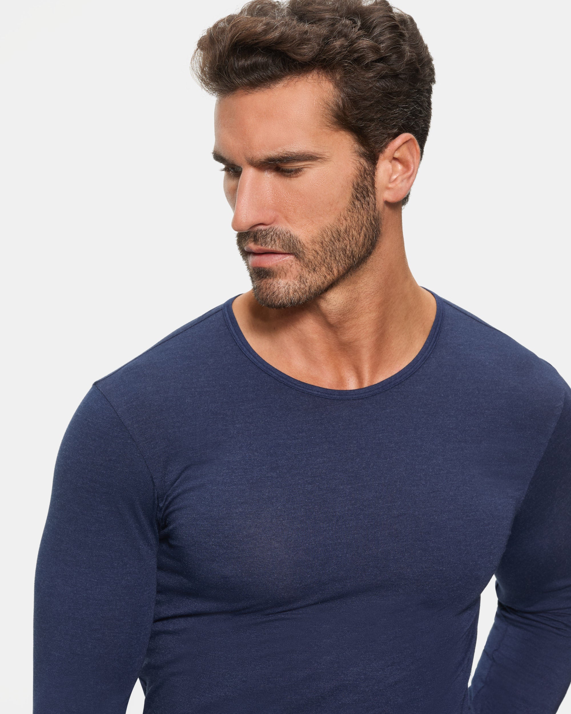 Abanderado Camiseta Térmica Manga Larga Cuello Redondo Termaltech azul medianoche hombre
