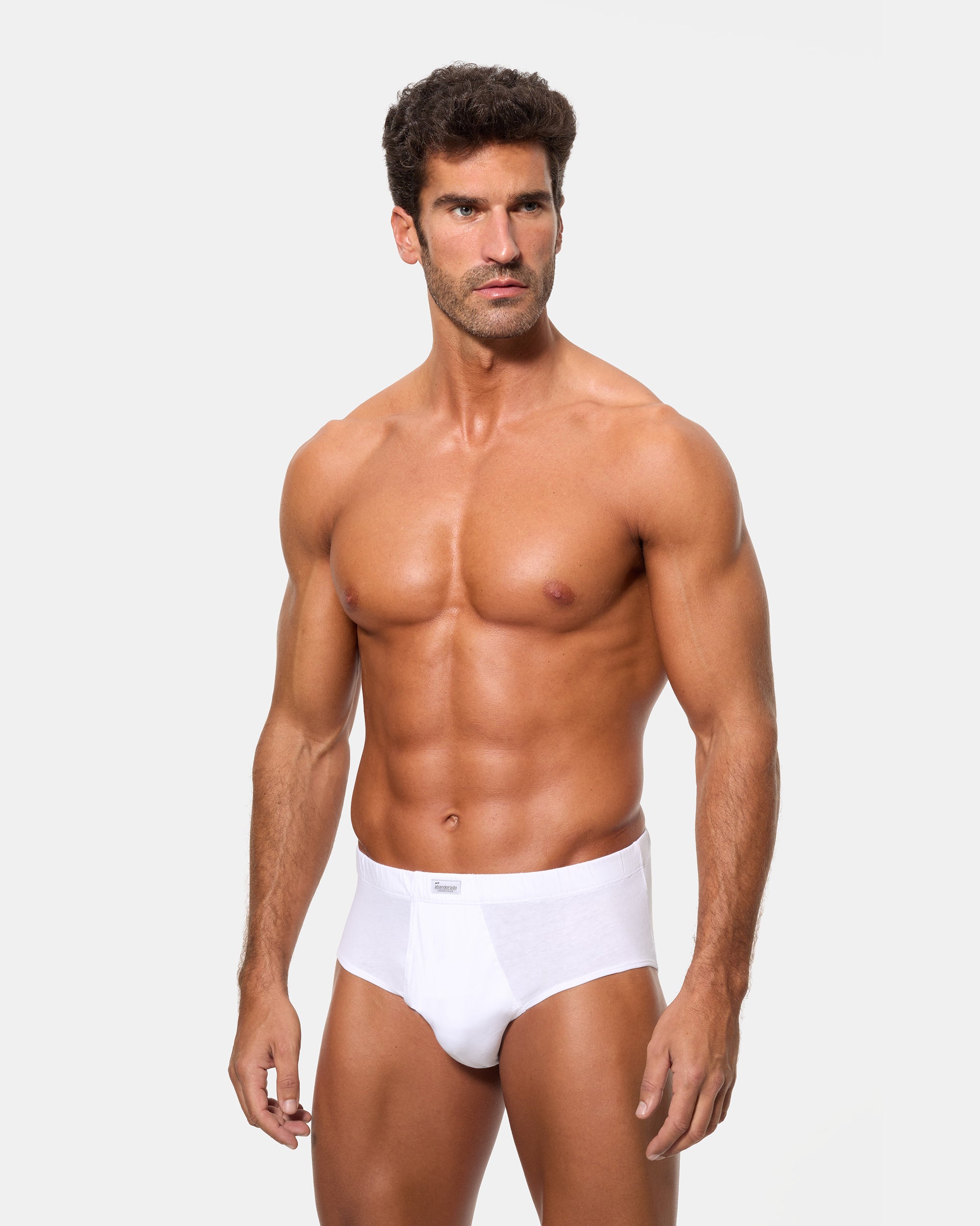 Abanderado Pack 4 Slip Abierto Algodón 100% blanco hombre