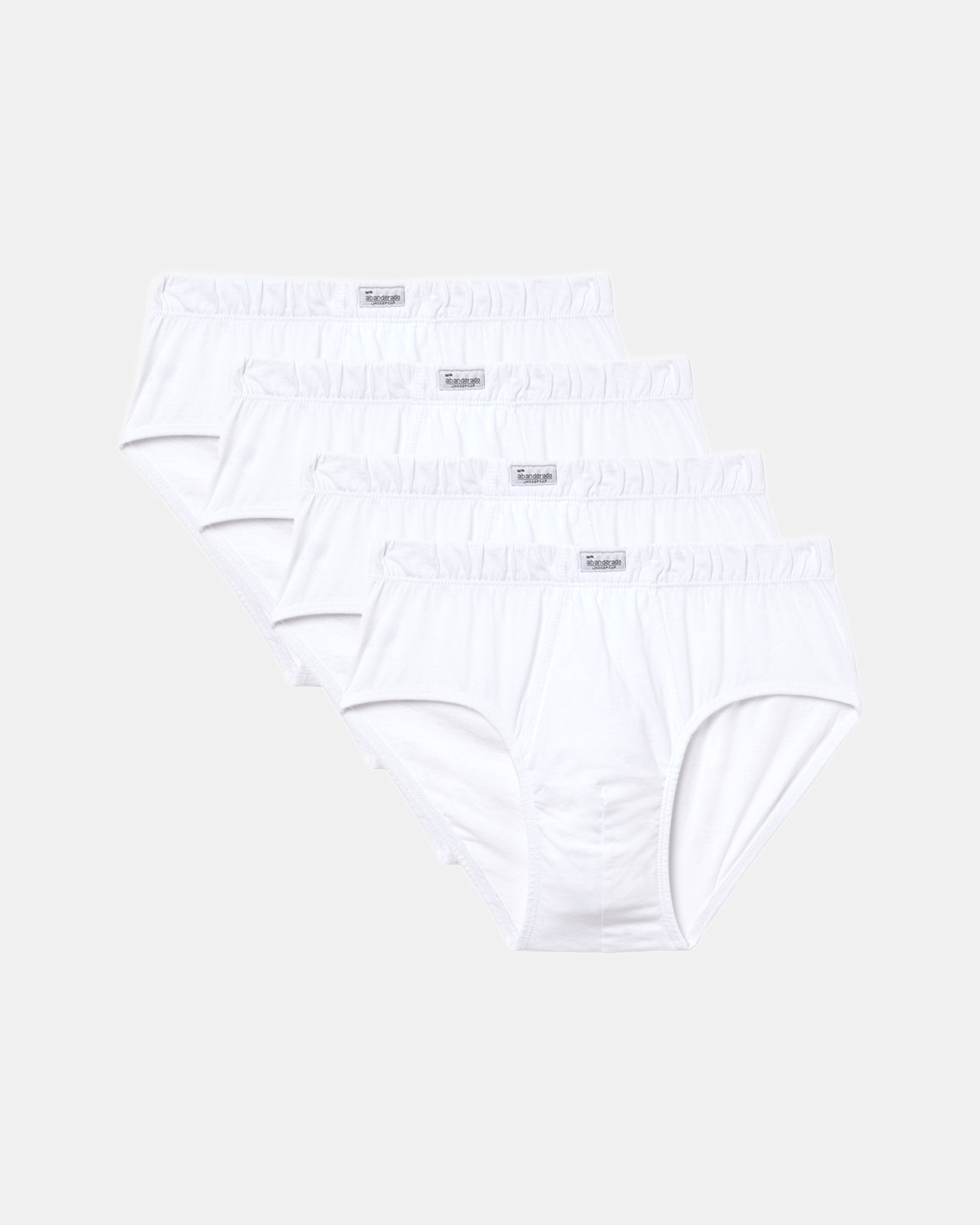 Abanderado Pack 4 Slip Abierto Algodón 100% blanco hombre