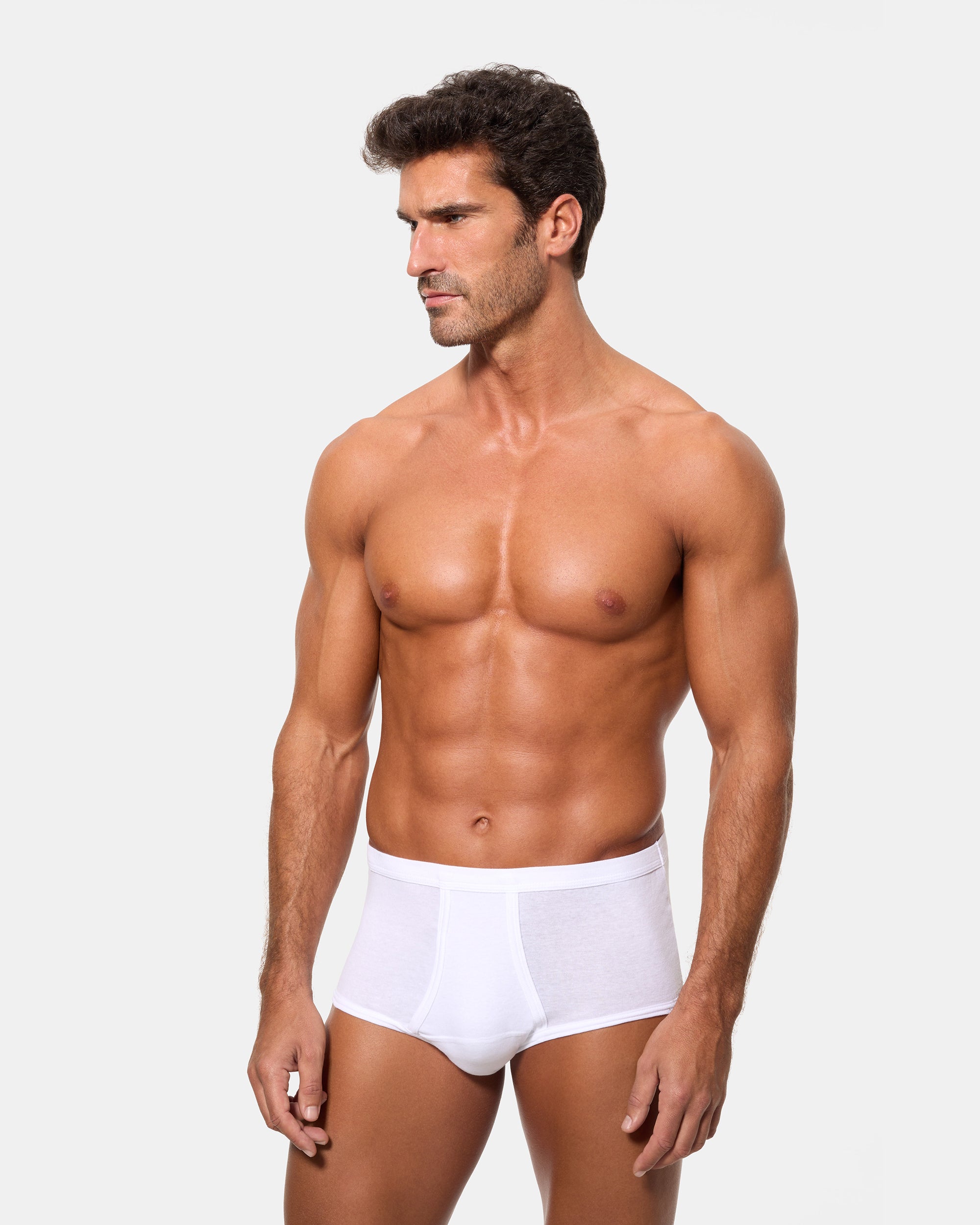Abanderado Braslip Abierto Clásico Canalé Algodón 50% Poliester 50% blanco hombre