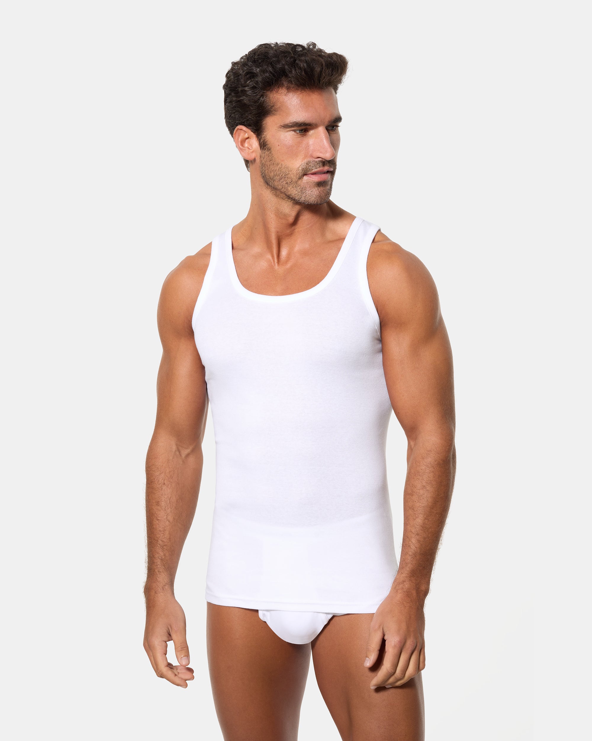 Abanderado Pack 4 Camisetas de Tirantes Clásico Algodón 100% blanca hombre