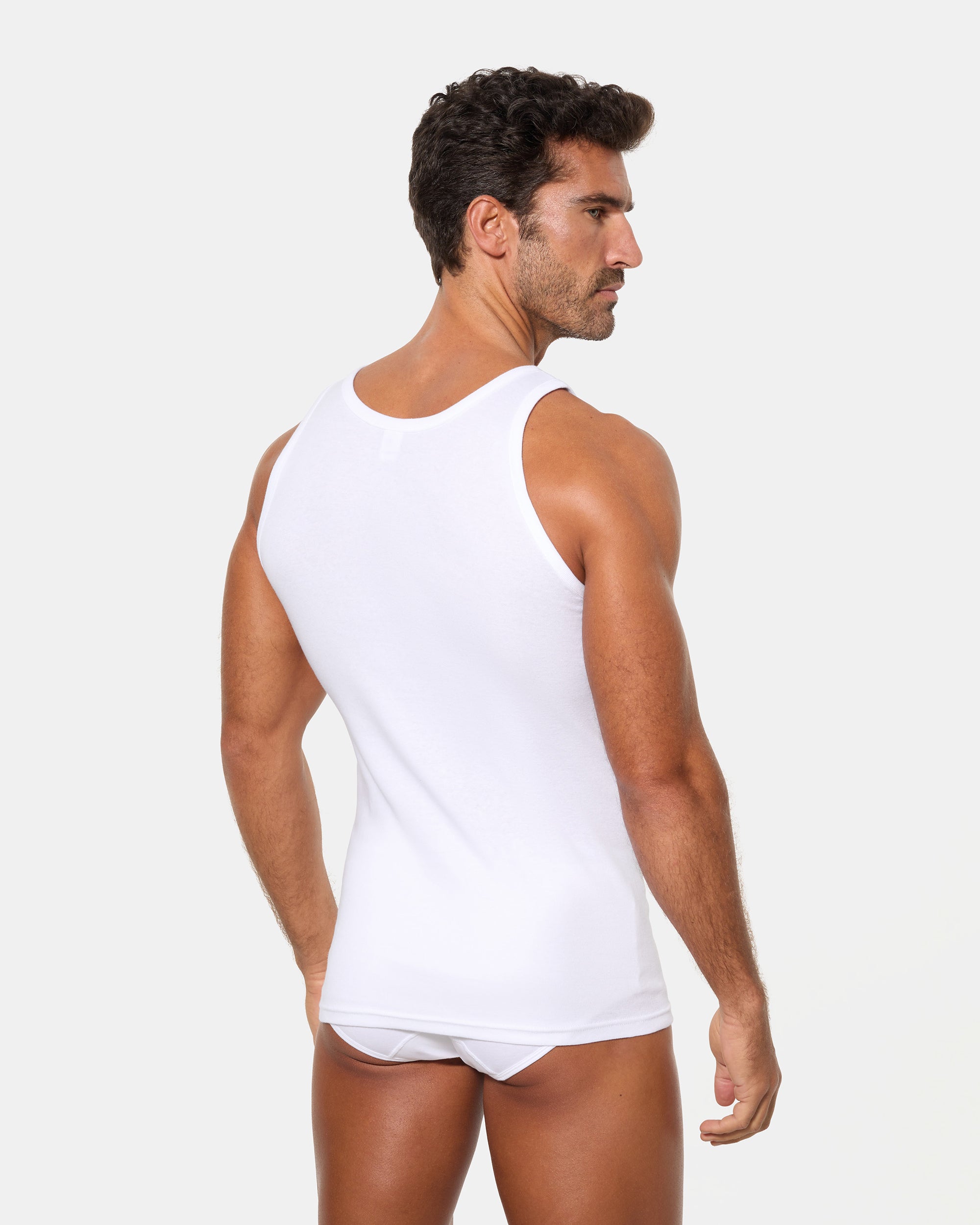 Abanderado Pack 4 Camisetas de Tirantes Clásico Algodón 100% blanca hombre