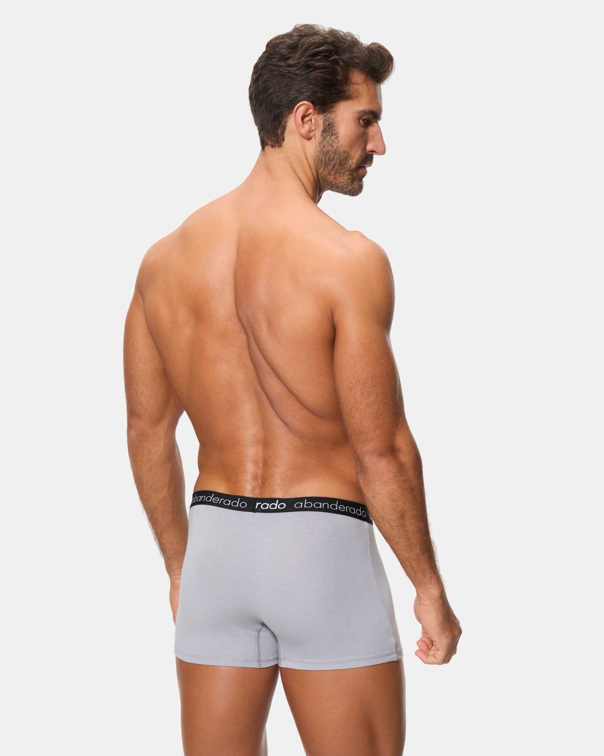 Abanderado Pack 2 Bóxers Algodón Elástico cinturilla goma azul gris y negro hombre