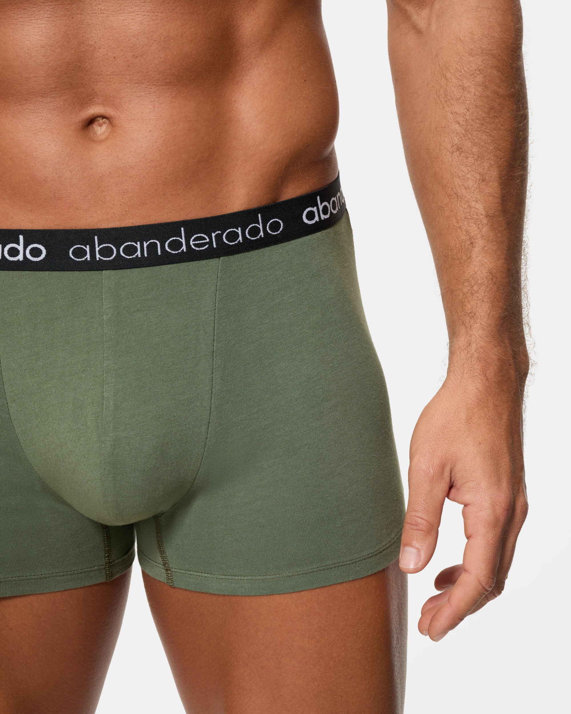 Abanderado Pack 2 Bóxers Algodón Elástico cinturilla goma kaki y negro hombre