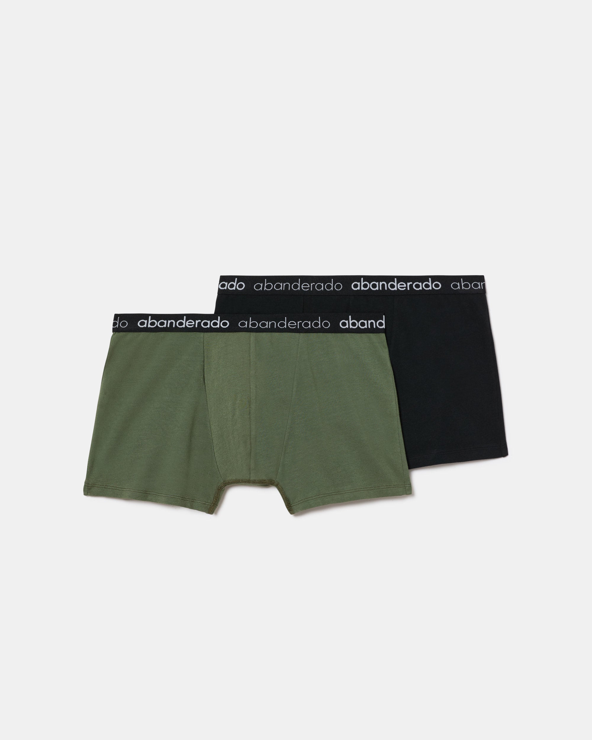 Abanderado Pack 2 Bóxers Algodón Elástico cinturilla goma kaki y negro hombre