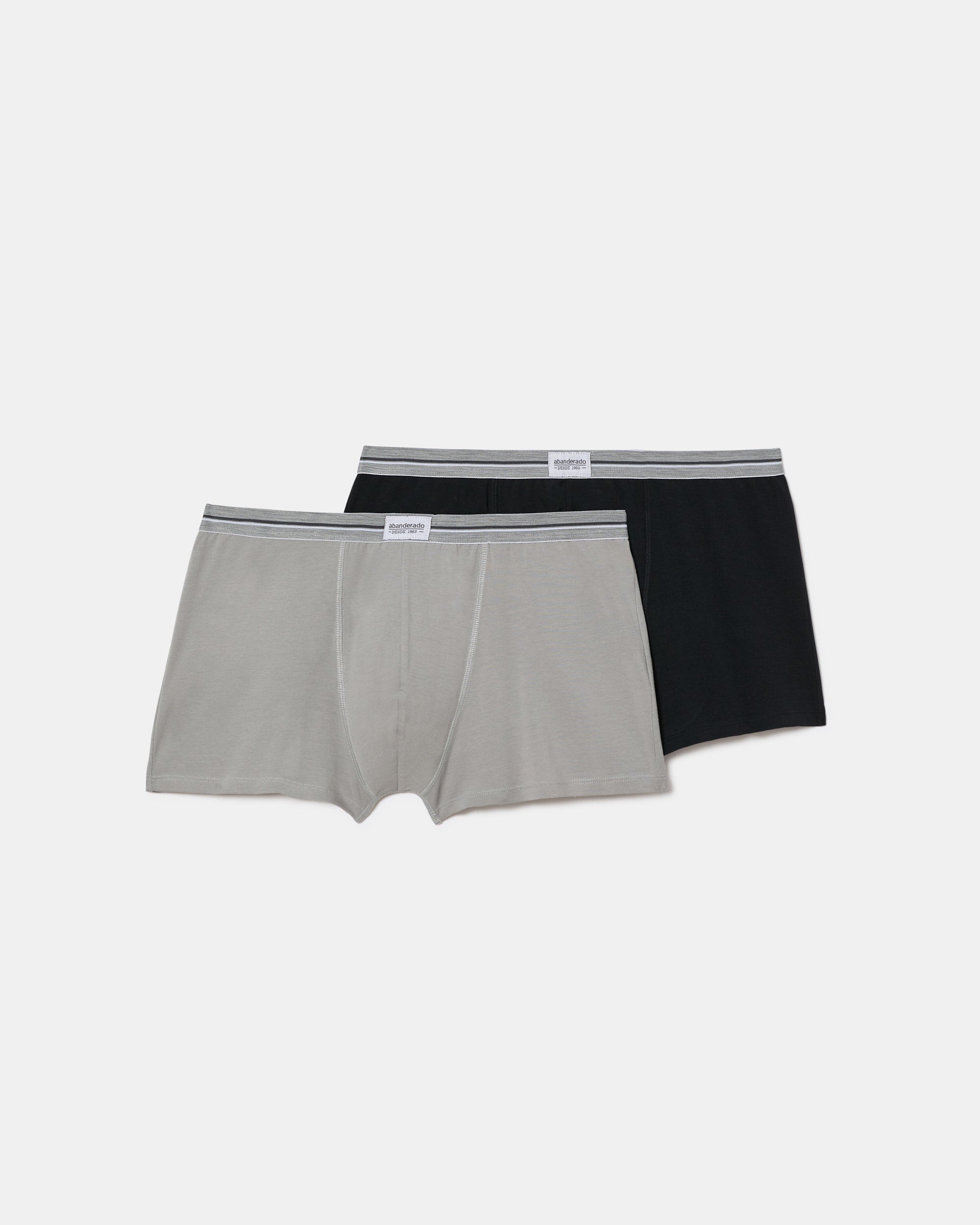 Abanderado Pack 2 Bóxers Cerrados Ultra Resist Algodón gris y negro hombre
