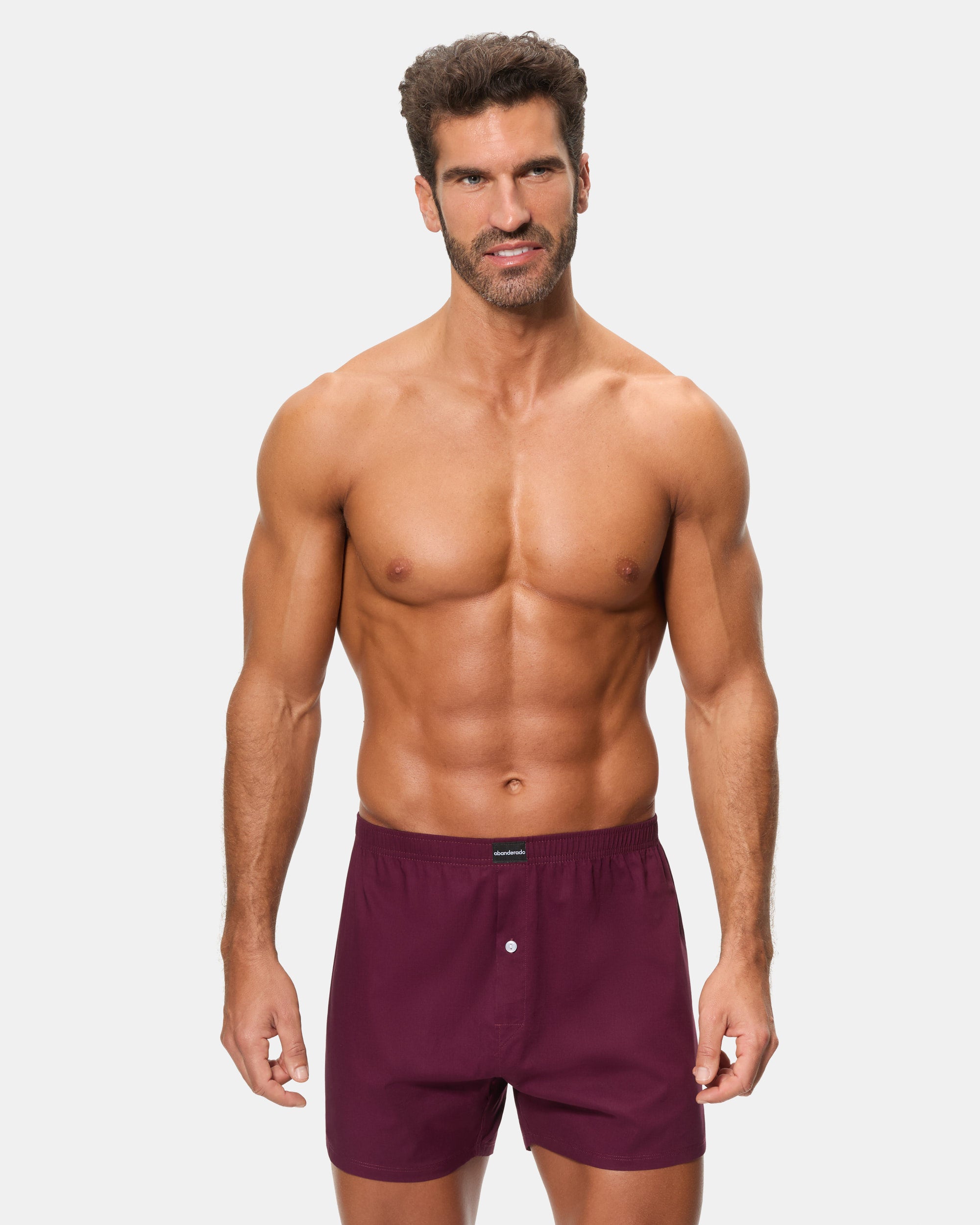 Abanderado Pack 2 Bóxers Tela 100% Algodón Estampados Rayas Azules y Granate Hombre
