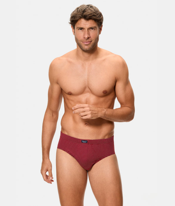 Abanderado Pack 3 Slips Semicortos Algodón 100% Estampados azul y vino hombre