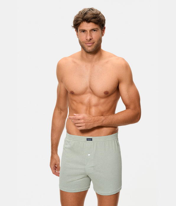 Abanderado Pack 2 Bóxers Abiertos Algodón 100% Estampados cuadros verdes hombre