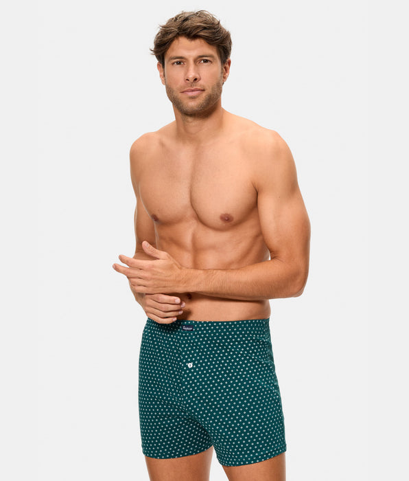 Abanderado Pack 2 Bóxers Abiertos Algodón 100% Estampados cuadros verdes hombre