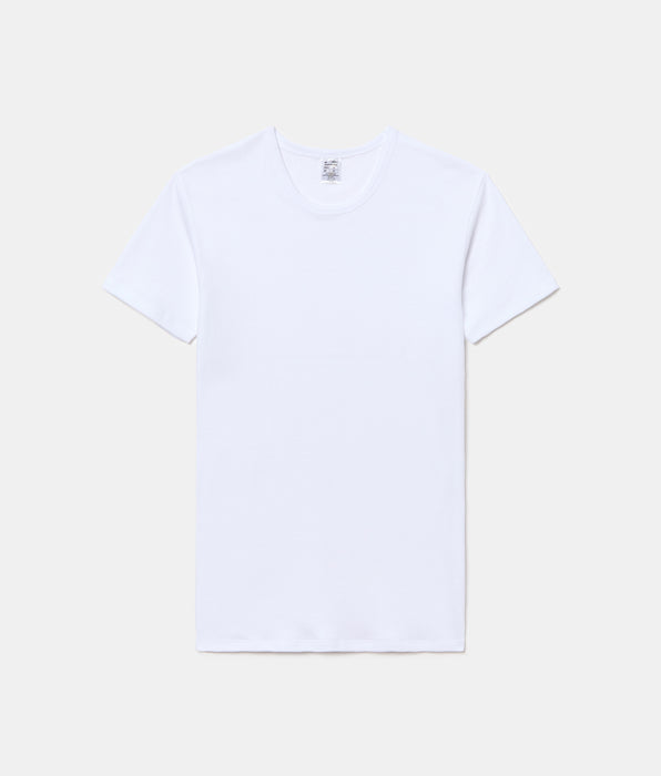 Abanderado Camiseta Térmica Junior Manga Corta Cuello Redondo Algodón 100% blanca niño