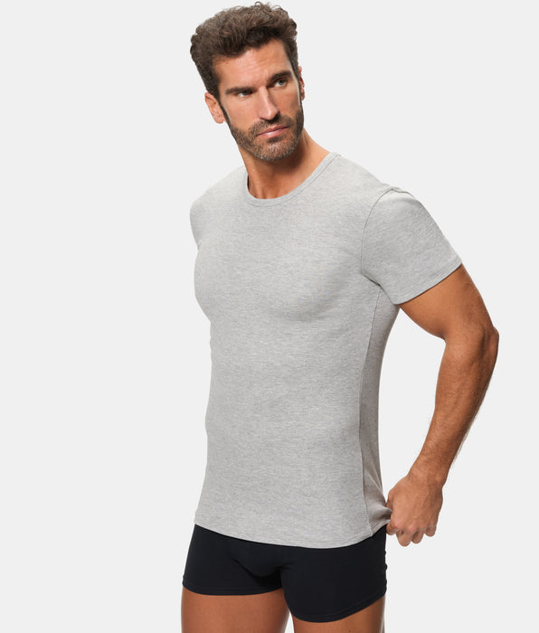 Abanderado Camiseta Térmica Manga Corta Cuello Redondo Algodón 100% gris oscuro hombre