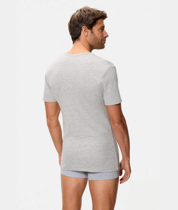 Abanderado Men's Short-Sleeved Thermal T-Shirt with Round Neck, 100% Cotton, Dark Gray