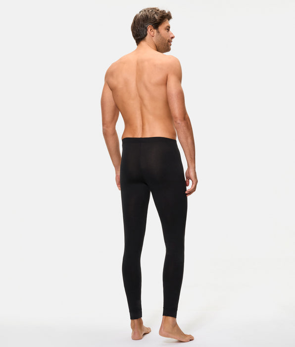 Abanderado Men's 100% Cotton Thermal Long John Briefs Termaltech Black