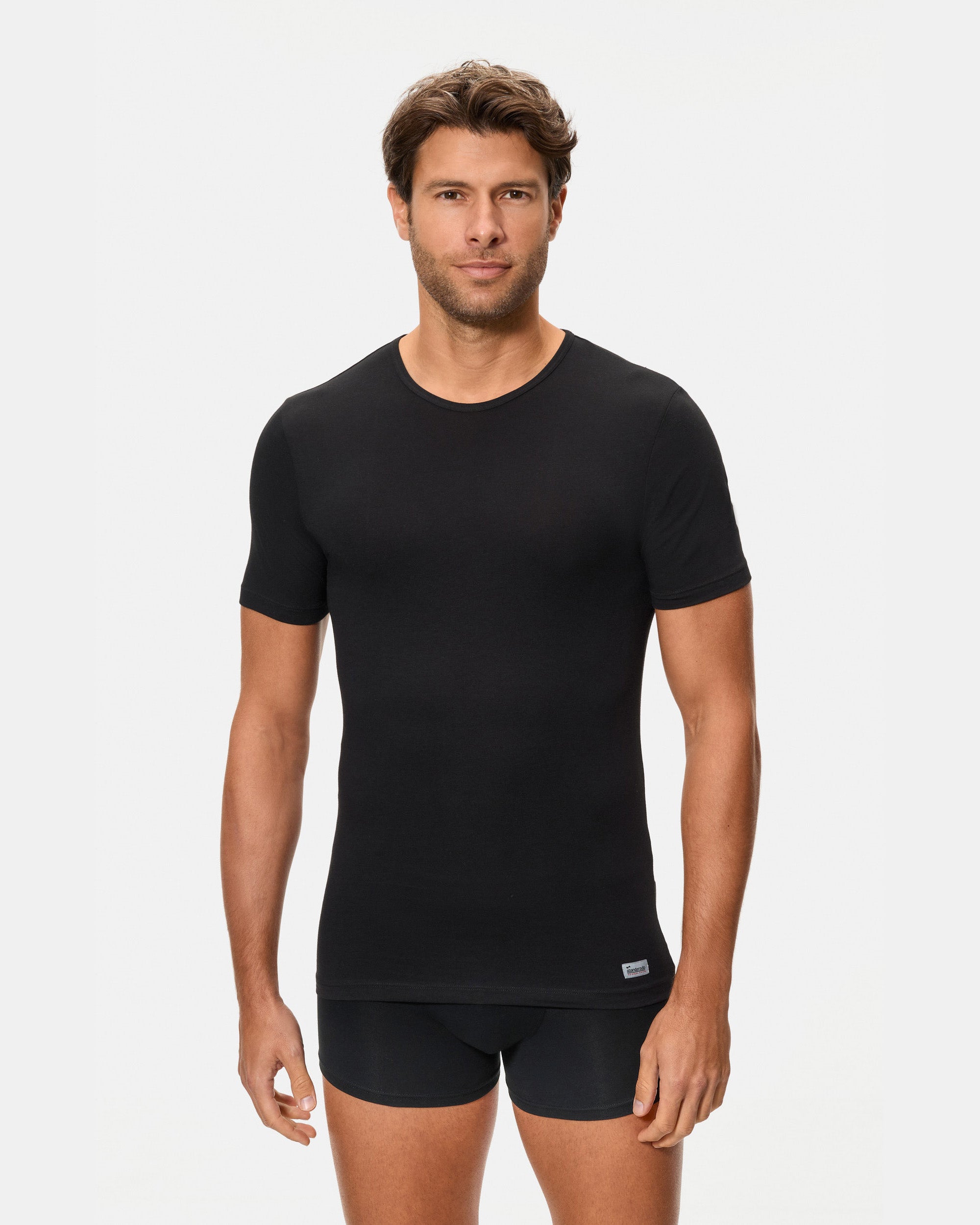 Camiseta térmica hombre manga corta negra