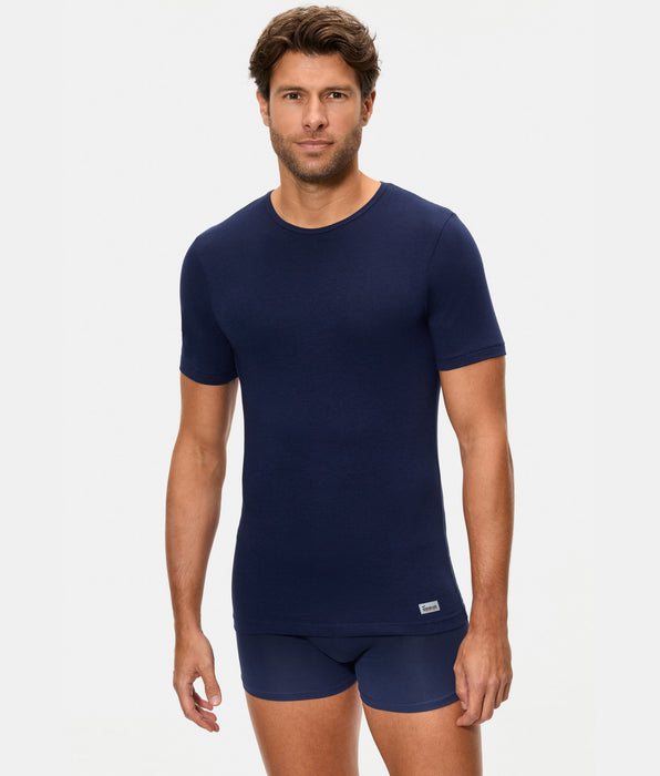 Abanderado Camiseta Térmica Manga Corta Cuello Redondo Termaltech azul medianoche hombre