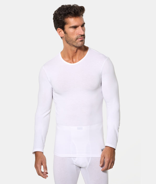 Abanderado Camiseta Térmica Manga Larga Cuello Redondo Termaltech blanca hombre