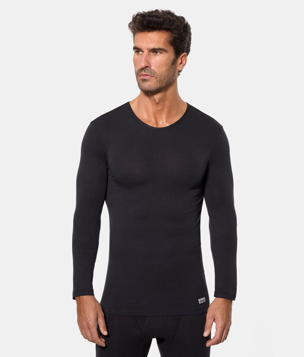 Abanderado Camiseta Térmica Manga Larga Cuello Redondo Termaltech negra hombre