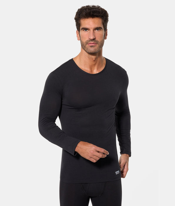 Abanderado Camiseta Térmica Manga Larga Cuello Redondo Termaltech negra hombre