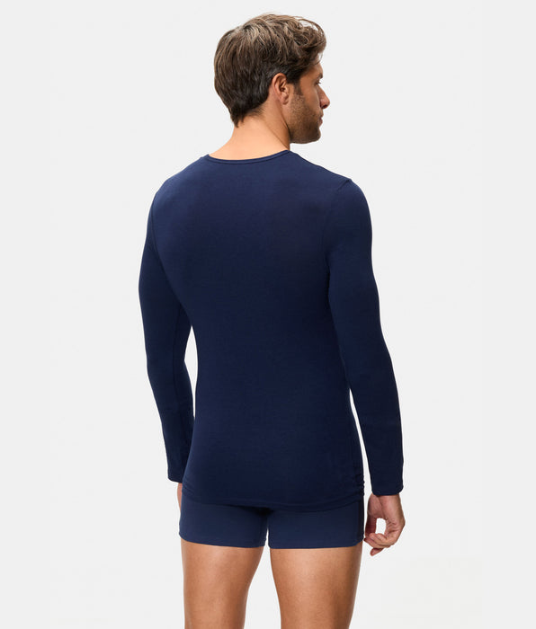 Abanderado Thermal T-shirt Long Sleeve Round Neck Termaltech Midnight Blue Men