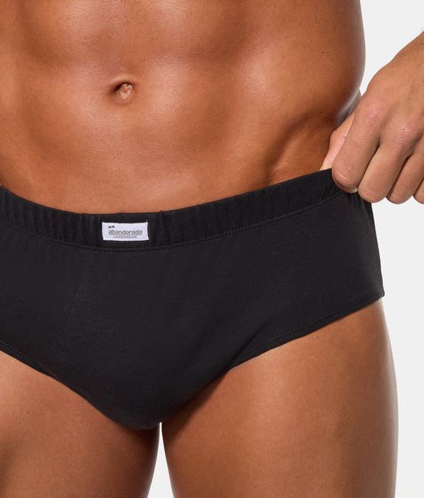 Abanderado Slip Semicorto Algodón 100% negro hombre