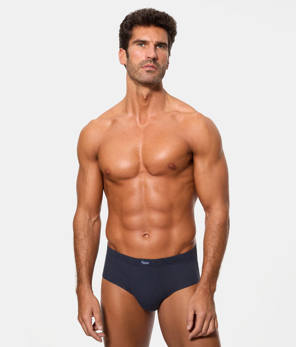 Abanderado Slip Semicorto Algodón 100% azul marino hombre