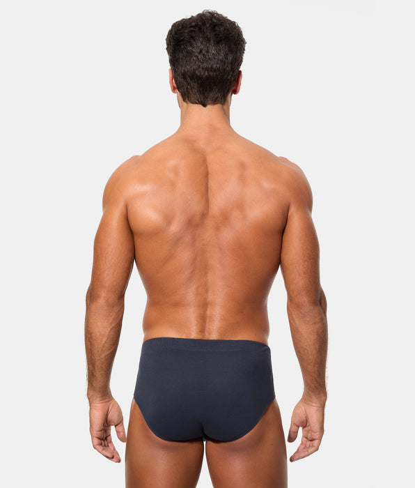 Abanderado Slip Semicorto Algodón 100% azul marino hombre