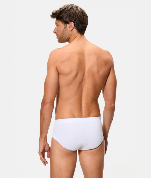 Abanderado Slip Semicorto Algodón 100% blanco hombre