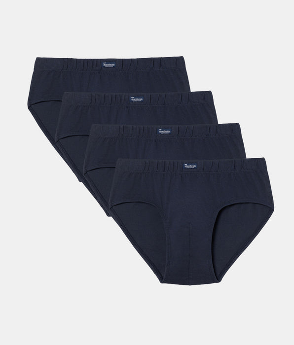 Abanderado Pack 4 Slip Semicorto Algodón 100% azul marino hombre