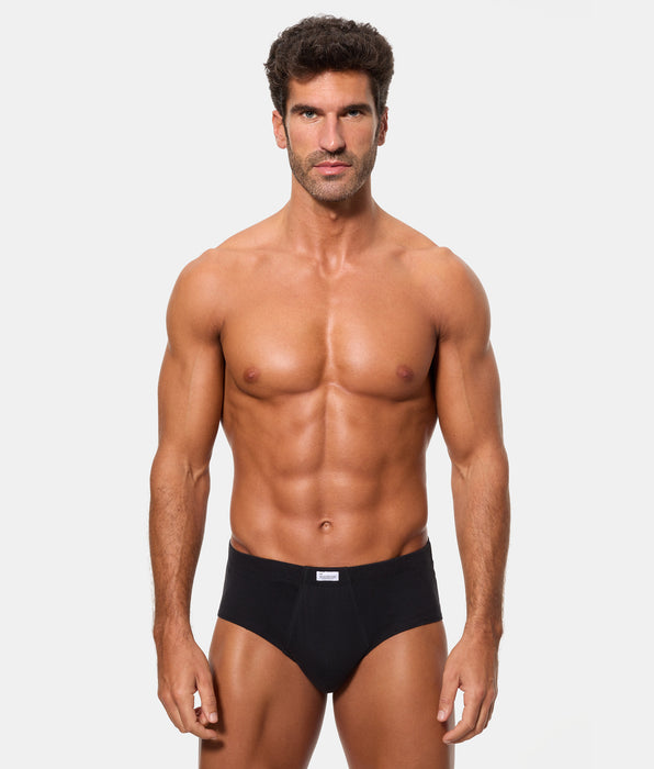 Abanderado Pack 4 Slip Abierto Algodón 100% negro hombre
