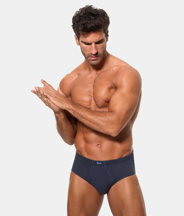 Abanderado Slip Abierto Algodón 100% azul marino hombre