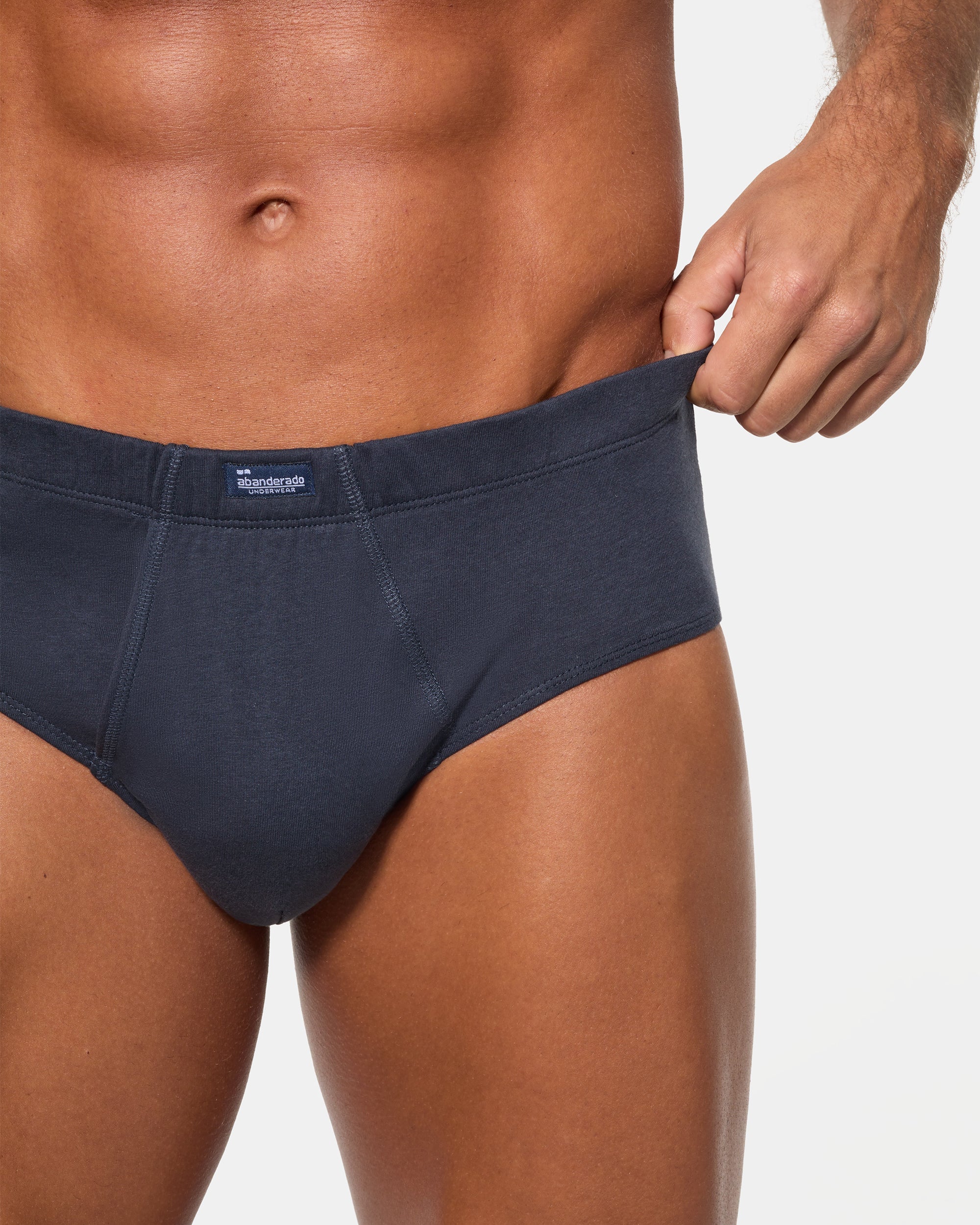 Pack Slip Abierto Algodón 100% azul marino hombre Abanderado