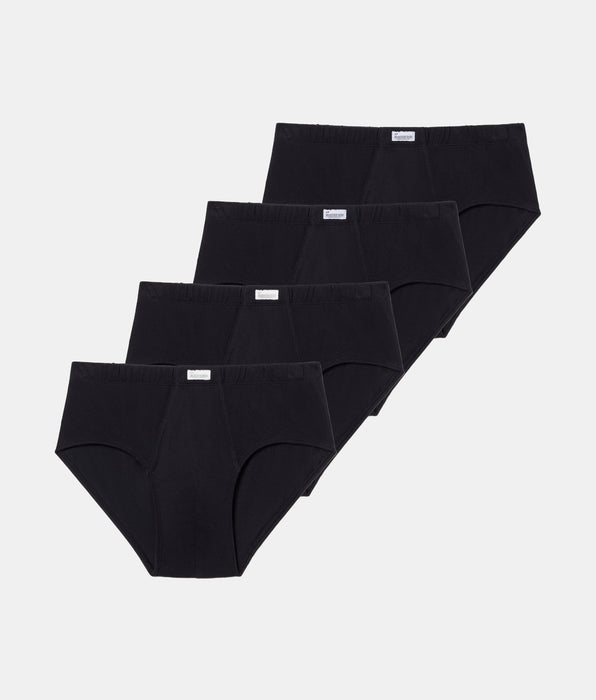 Abanderado Pack 4 Slip Abierto Algodón 100% negro hombre