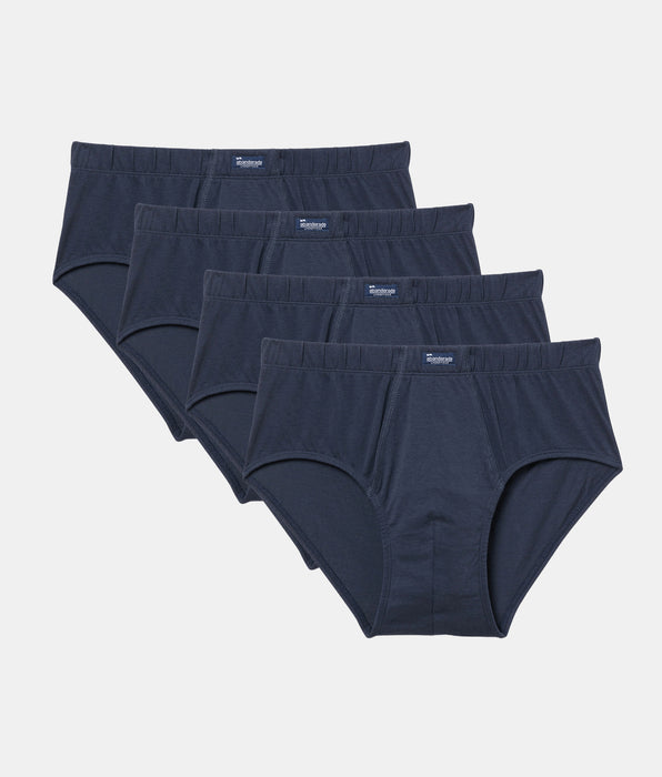 Abanderado Pack 4 Slip Abierto Algodón 100% azul marino hombre