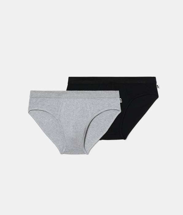 Abanderado Pack 2 Slips Cerrados 100% Algodón Multipack Estilo gris y negro hombre