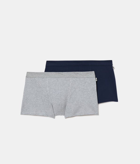 Abanderado Pack of 2 Closed Boxers 100% Cotton Multipack Style Grey and Black Men