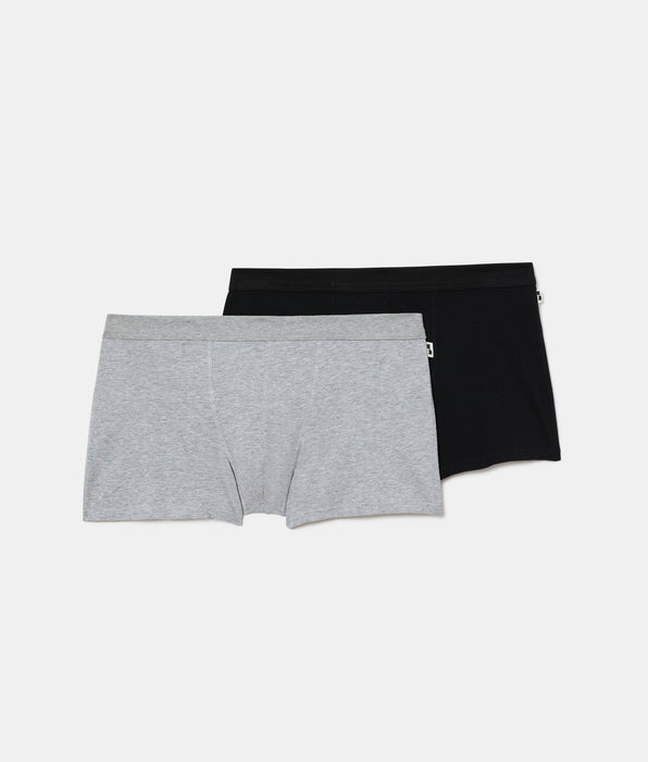 Abanderado Pack of 2 Closed Boxers 100% Cotton Multipack Style Grey and Blue Men
