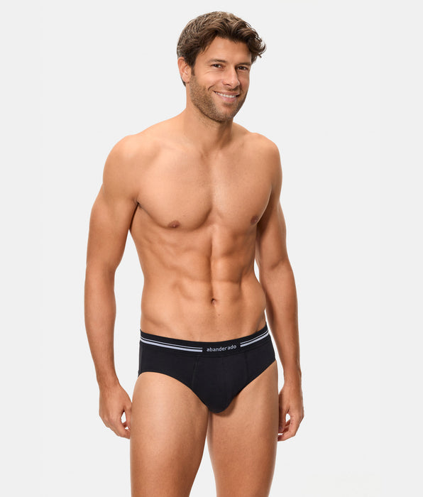 Abanderado Cueca boxer preta extra macia de algodão elástico para homem com cintura fechada