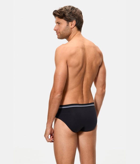Abanderado Slip Cerrado Cintura Extra Suave Algodón Elástico negro hombre