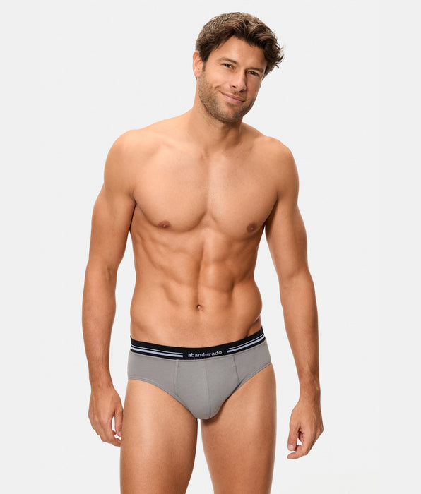 Abanderado Slip Cerrado Cintura Extra Suave Algodón Elástico gris oscuro hombre