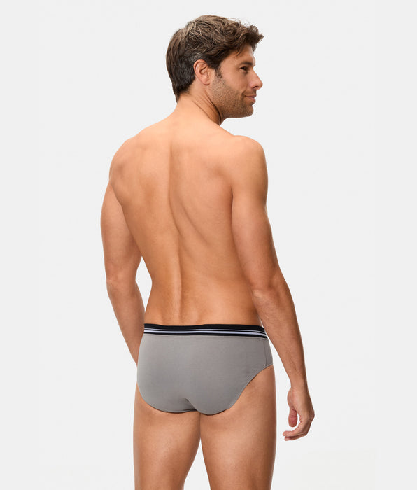 Abanderado Slip Cerrado Cintura Extra Suave Algodón Elástico gris oscuro hombre