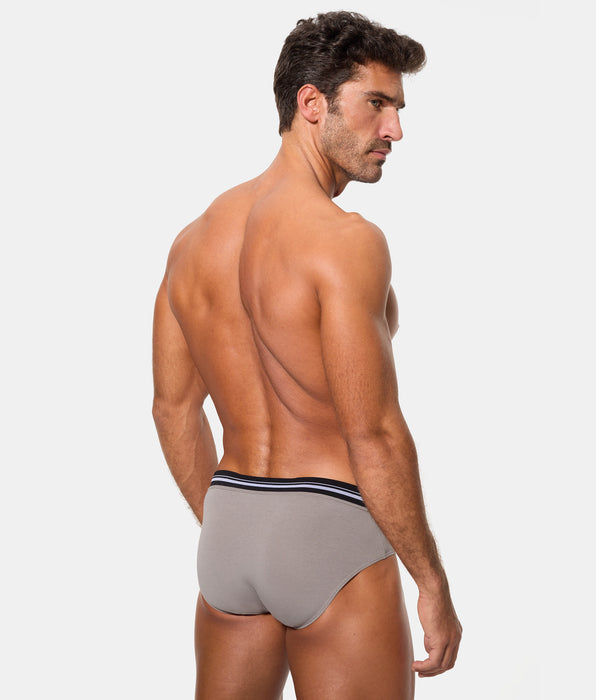 Abanderado Slip Cerrado Cintura Extra Suave Algodón Elástico gris oscuro hombre
